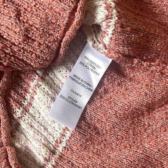 Ricki’s Striped Knit Pink V-Neck Casual Sweater Oversized Size Medium - Picture 8 of 10